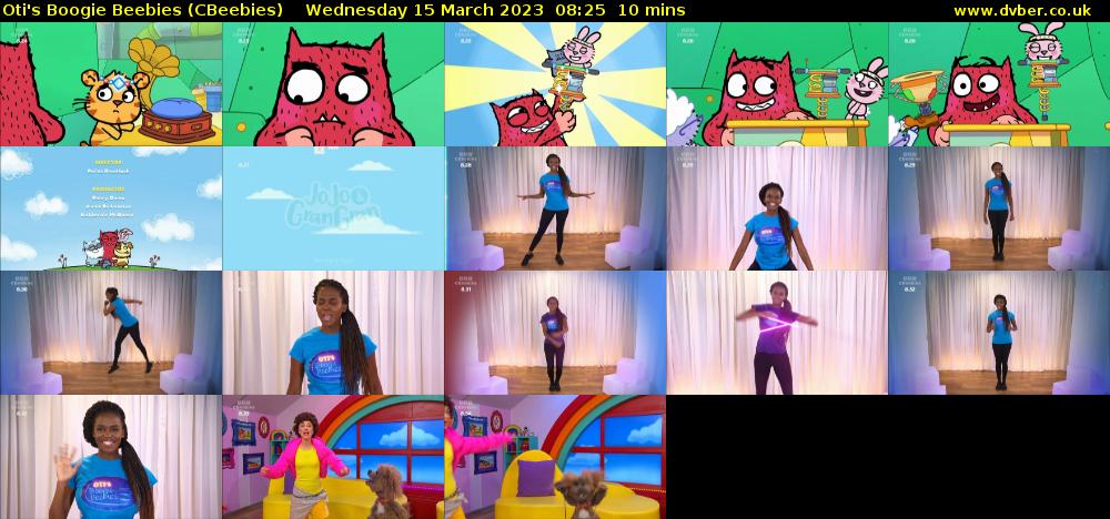 Oti's Boogie Beebies (CBeebies) Wednesday 15 March 2023 08:25 - 08:35