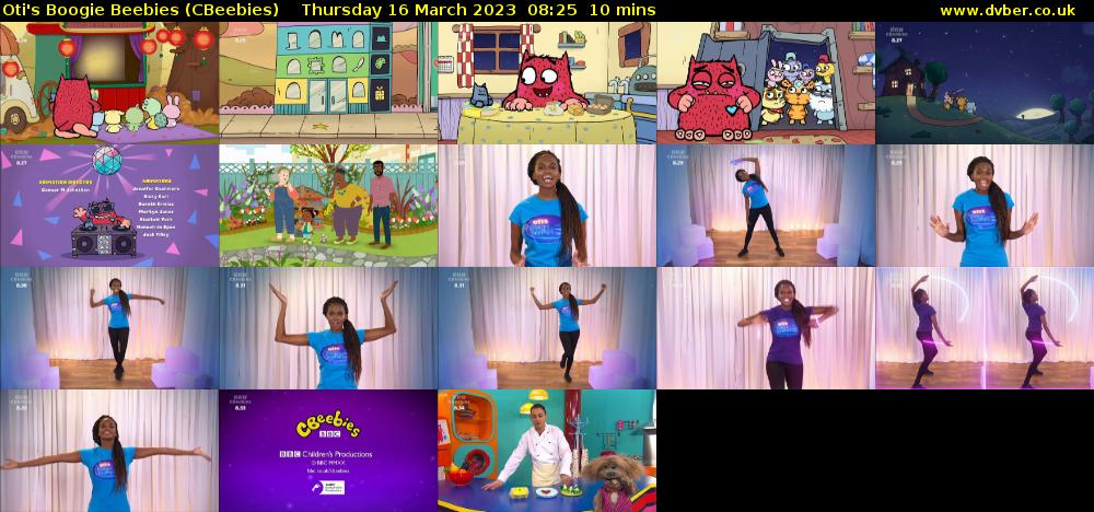 Oti's Boogie Beebies (CBeebies) Thursday 16 March 2023 08:25 - 08:35