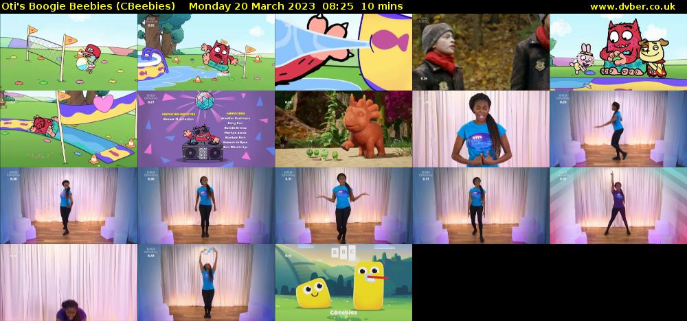 Oti's Boogie Beebies (CBeebies) Monday 20 March 2023 08:25 - 08:35