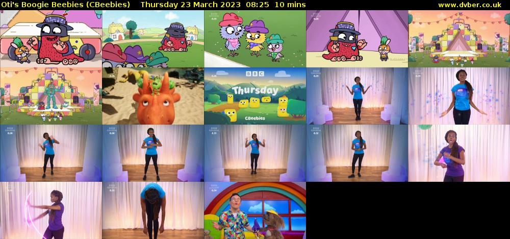 Oti's Boogie Beebies (CBeebies) Thursday 23 March 2023 08:25 - 08:35