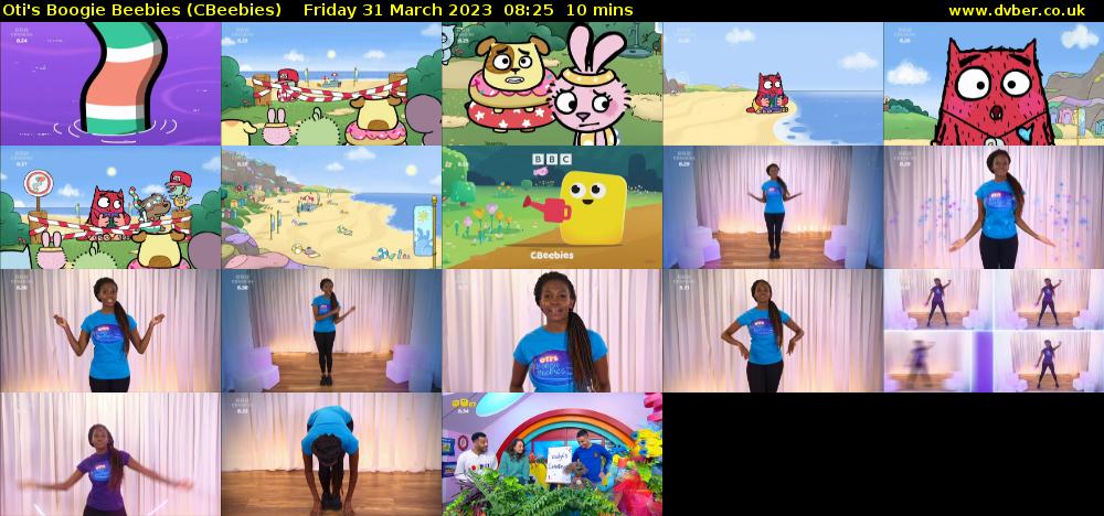 Oti's Boogie Beebies (CBeebies) Friday 31 March 2023 08:25 - 08:35