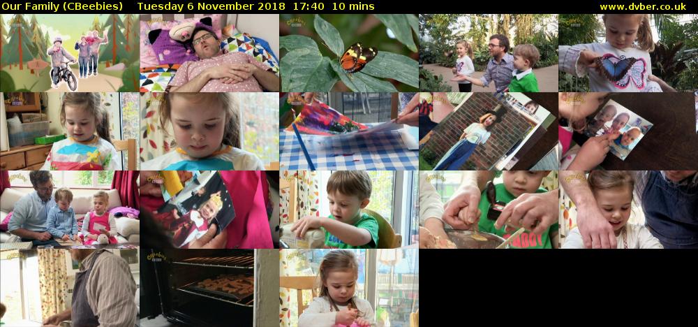 Our Family (CBeebies) Tuesday 6 November 2018 17:40 - 17:50