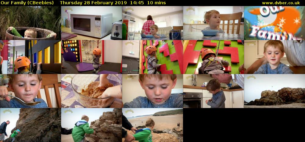Our Family (CBeebies) Thursday 28 February 2019 14:45 - 14:55