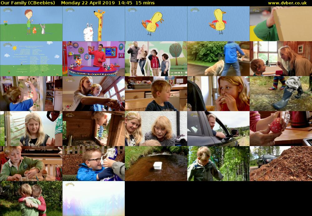 Our Family (CBeebies) Monday 22 April 2019 14:45 - 15:00