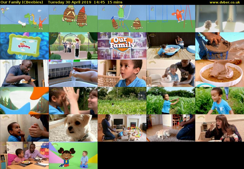 Our Family (CBeebies) Tuesday 30 April 2019 14:45 - 15:00