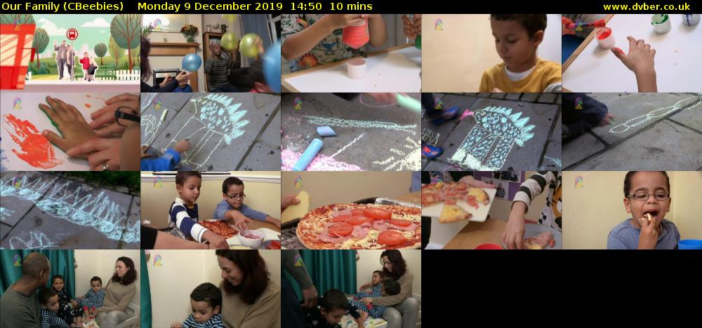 Our Family (CBeebies) Monday 9 December 2019 14:50 - 15:00