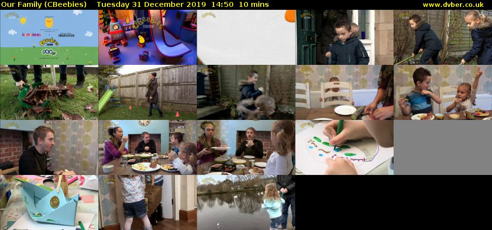 Our Family (CBeebies) Tuesday 31 December 2019 14:50 - 15:00