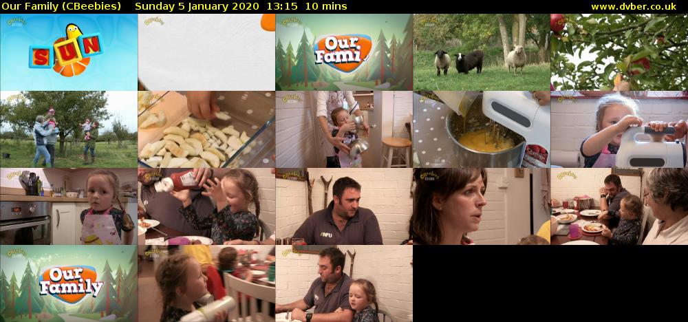 Our Family (CBeebies) Sunday 5 January 2020 13:15 - 13:25