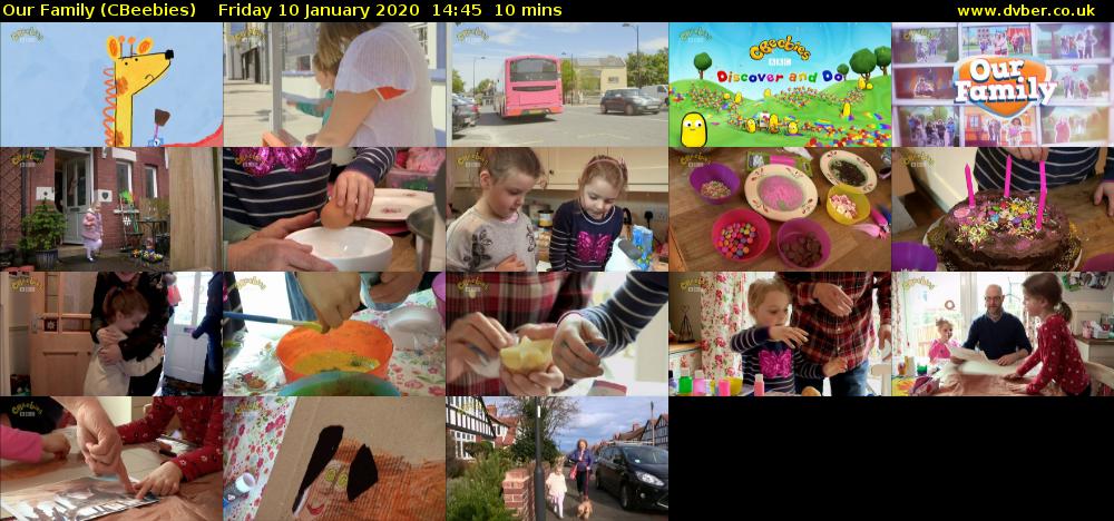 Our Family (CBeebies) Friday 10 January 2020 14:45 - 14:55