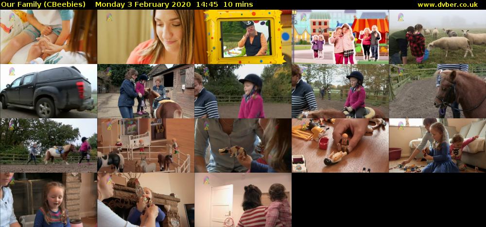 Our Family (CBeebies) Monday 3 February 2020 14:45 - 14:55