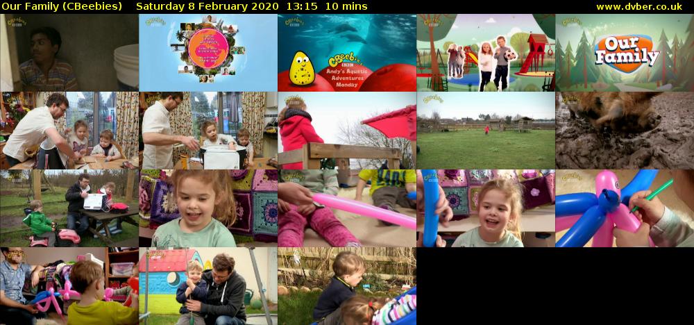 Our Family (CBeebies) Saturday 8 February 2020 13:15 - 13:25