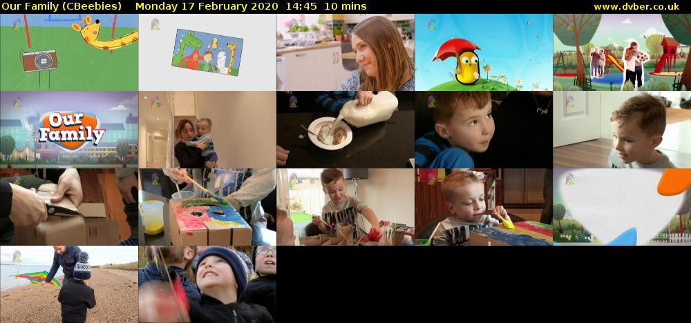 Our Family (CBeebies) Monday 17 February 2020 14:45 - 14:55