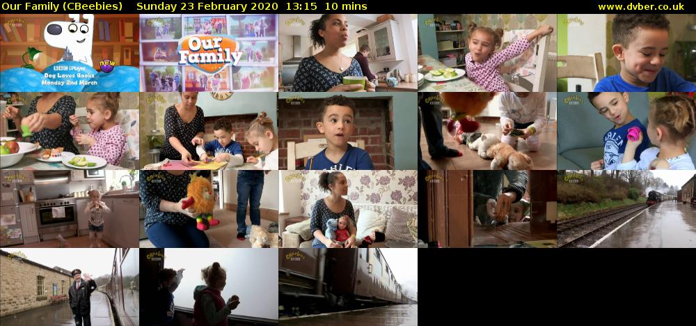 Our Family (CBeebies) Sunday 23 February 2020 13:15 - 13:25