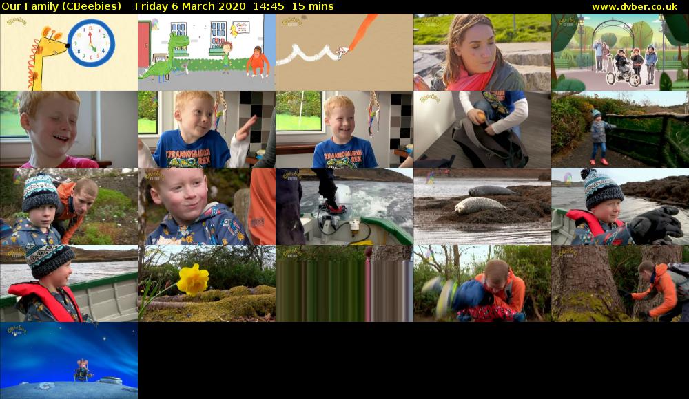 Our Family (CBeebies) Friday 6 March 2020 14:45 - 15:00