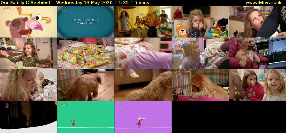 Our Family (CBeebies) Wednesday 13 May 2020 11:35 - 11:50