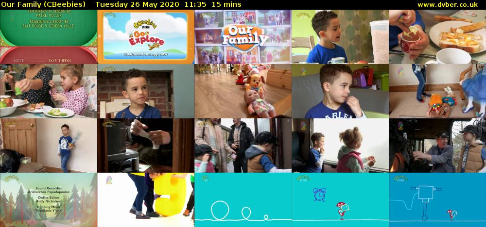 Our Family (CBeebies) Tuesday 26 May 2020 11:35 - 11:50