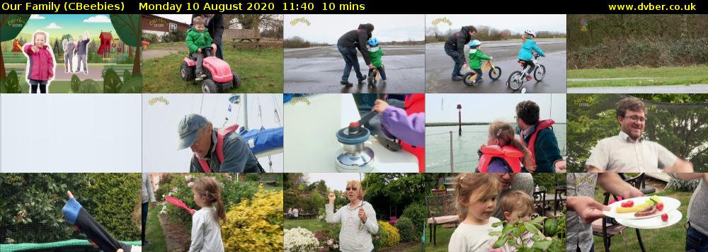 Our Family (CBeebies) Monday 10 August 2020 11:40 - 11:50