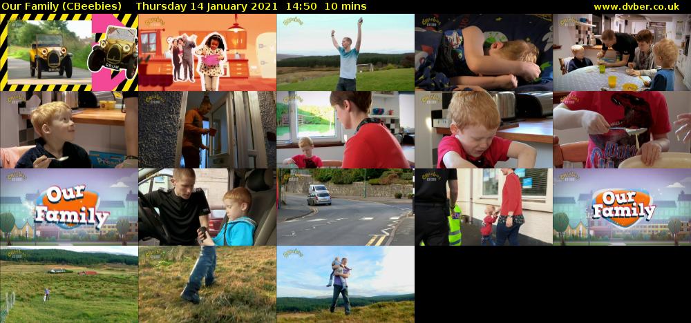 Our Family (CBeebies) Thursday 14 January 2021 14:50 - 15:00