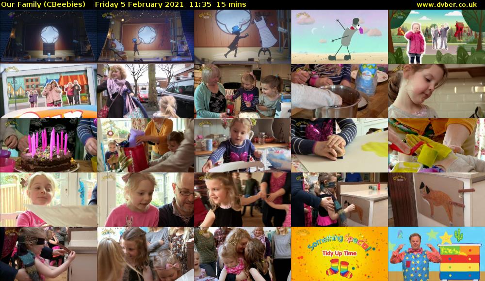 Our Family (CBeebies) Friday 5 February 2021 11:35 - 11:50