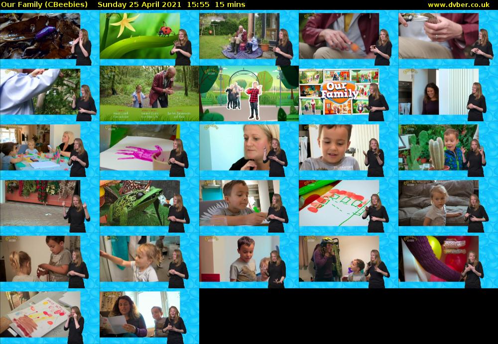 Our Family (CBeebies) Sunday 25 April 2021 15:55 - 16:10