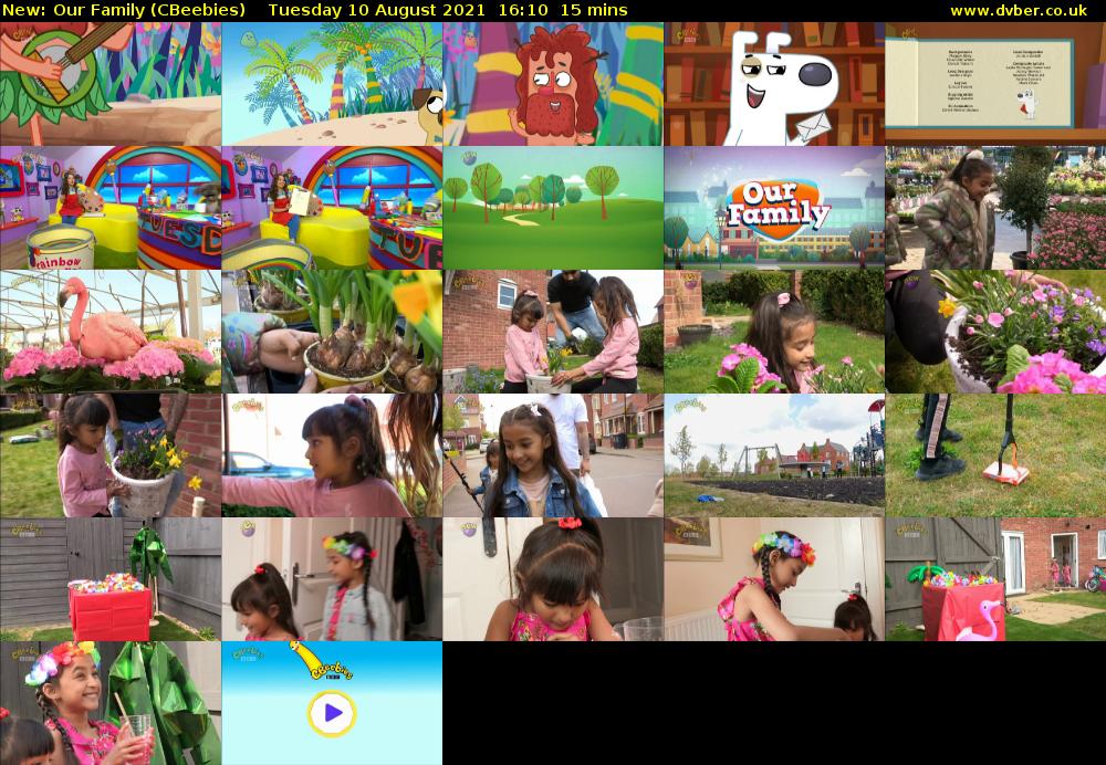 Our Family (CBeebies) Tuesday 10 August 2021 16:10 - 16:25