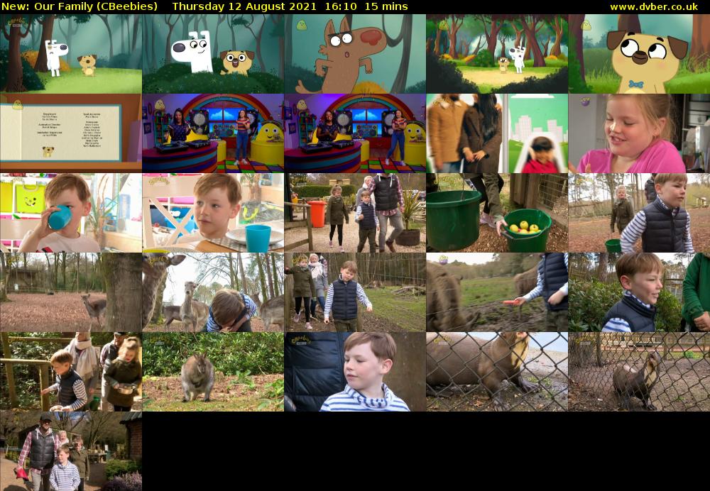 Our Family (CBeebies) Thursday 12 August 2021 16:10 - 16:25