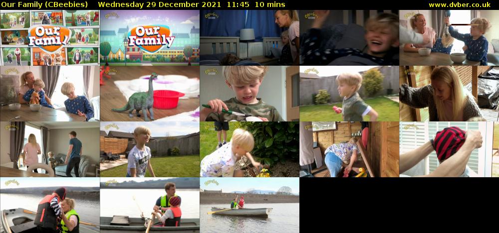 Our Family (CBeebies) Wednesday 29 December 2021 11:45 - 11:55