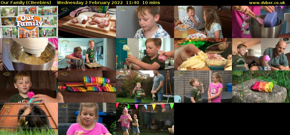 Our Family (CBeebies) Wednesday 2 February 2022 11:40 - 11:50