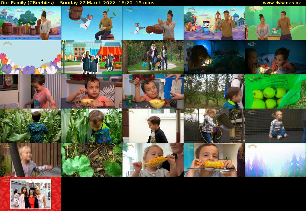 Our Family (CBeebies) Sunday 27 March 2022 16:20 - 16:35
