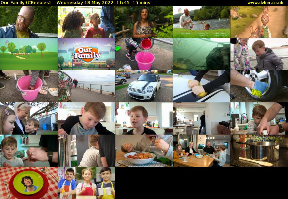 Our Family (CBeebies) Wednesday 18 May 2022 11:45 - 12:00