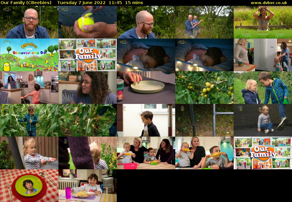 Our Family (CBeebies) Tuesday 7 June 2022 11:45 - 12:00