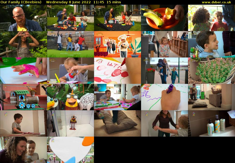 Our Family (CBeebies) Wednesday 8 June 2022 11:45 - 12:00