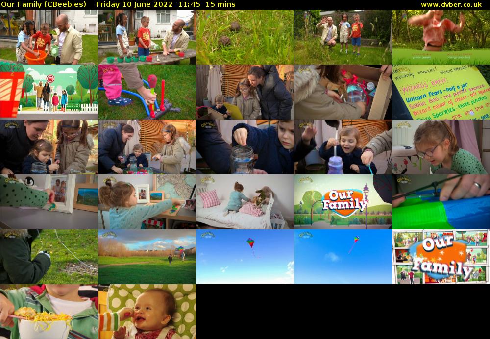 Our Family (CBeebies) Friday 10 June 2022 11:45 - 12:00