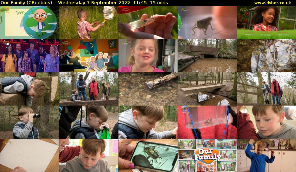 Our Family (CBeebies) Wednesday 7 September 2022 11:45 - 12:00