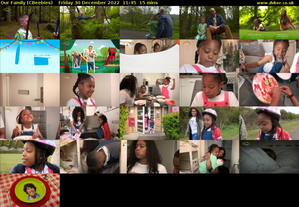 Our Family (CBeebies) Friday 30 December 2022 11:45 - 12:00