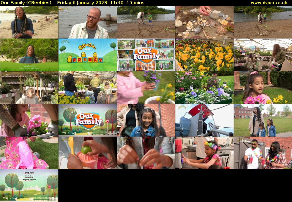 Our Family (CBeebies) Friday 6 January 2023 11:40 - 11:55
