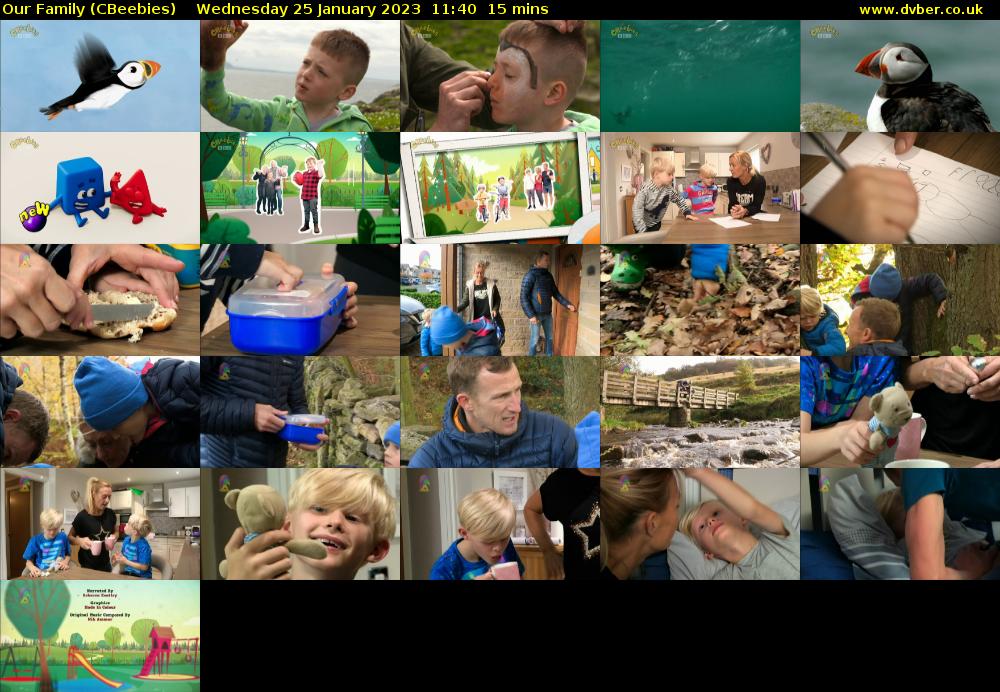Our Family (CBeebies) Wednesday 25 January 2023 11:40 - 11:55