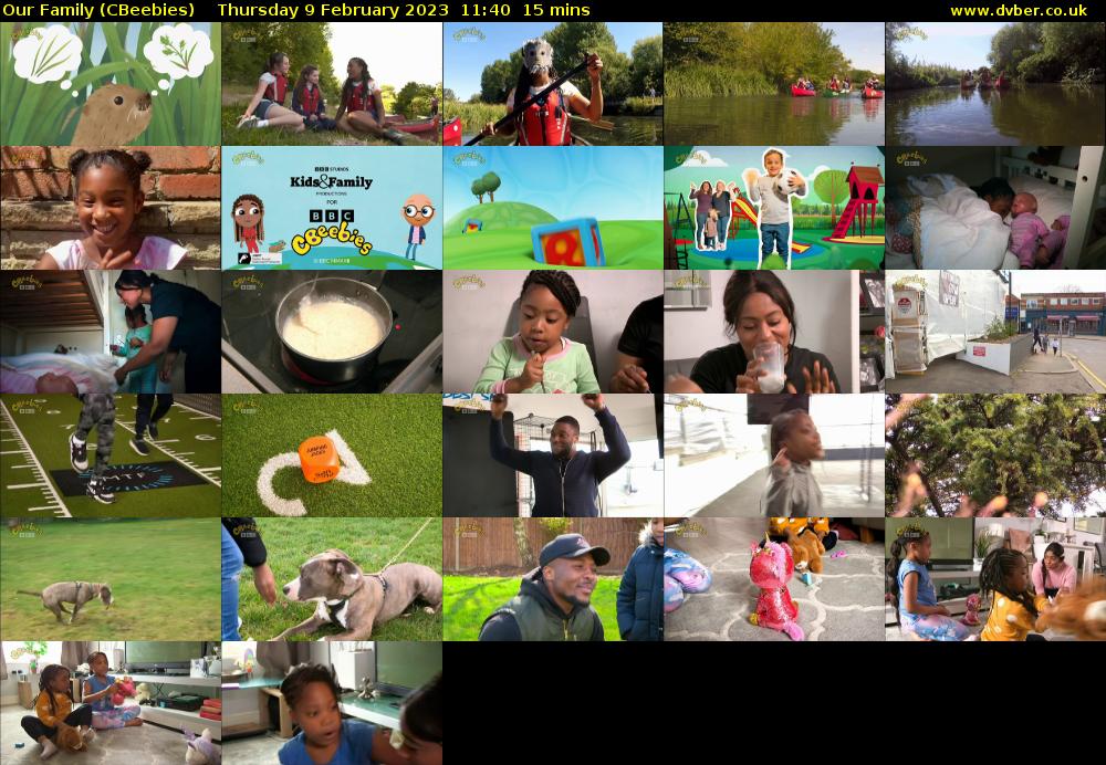 Our Family (CBeebies) Thursday 9 February 2023 11:40 - 11:55