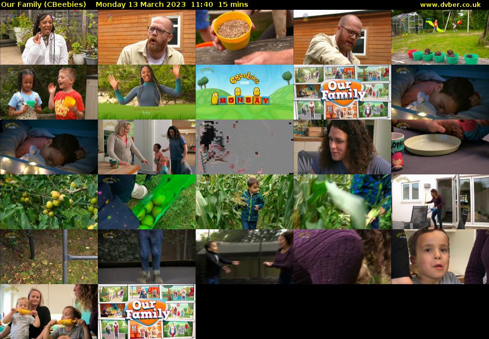 Our Family (CBeebies) Monday 13 March 2023 11:40 - 11:55