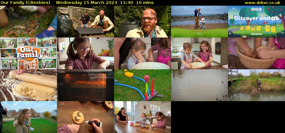 Our Family (CBeebies) Wednesday 15 March 2023 11:40 - 11:50