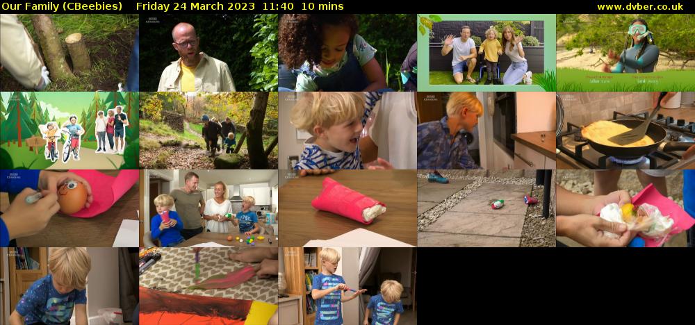 Our Family (CBeebies) Friday 24 March 2023 11:40 - 11:50