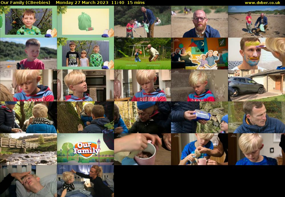 Our Family (CBeebies) Monday 27 March 2023 11:40 - 11:55