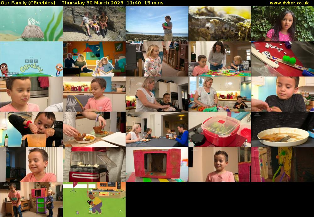 Our Family (CBeebies) Thursday 30 March 2023 11:40 - 11:55