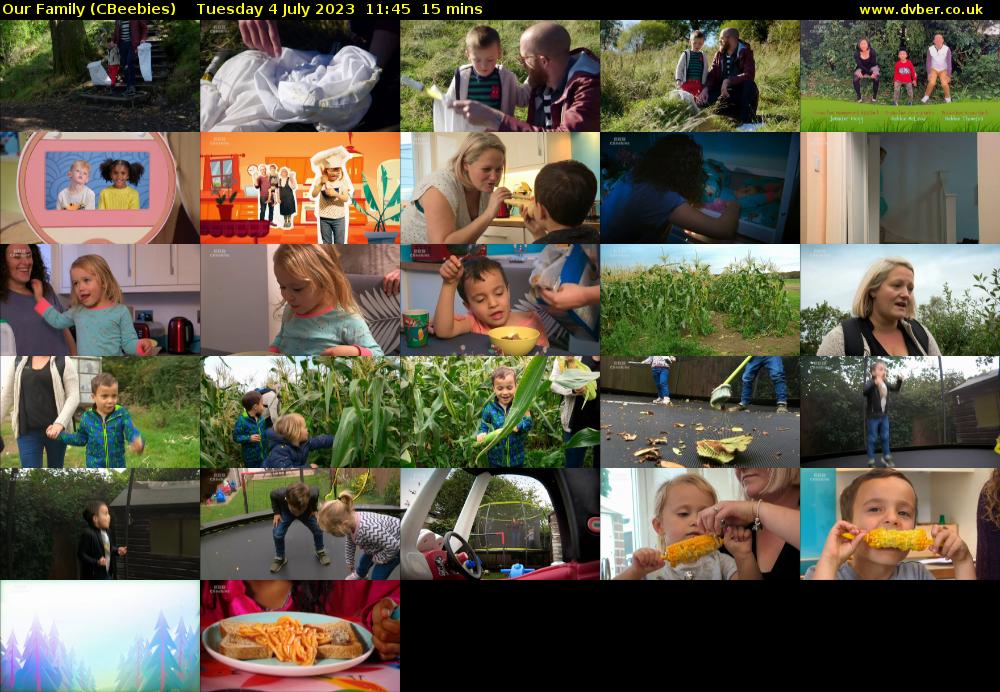 Our Family (CBeebies) Tuesday 4 July 2023 11:45 - 12:00