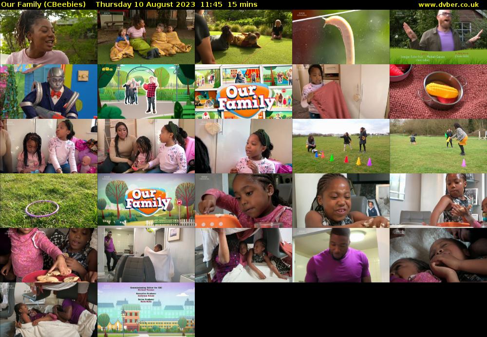 Our Family (CBeebies) Thursday 10 August 2023 11:45 - 12:00