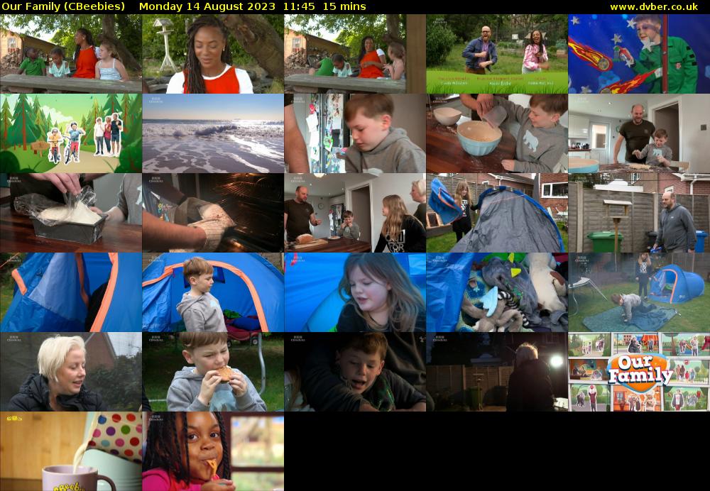 Our Family (CBeebies) Monday 14 August 2023 11:45 - 12:00