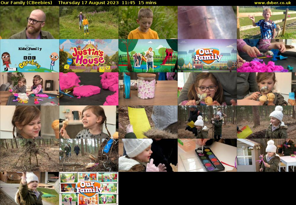 Our Family (CBeebies) Thursday 17 August 2023 11:45 - 12:00