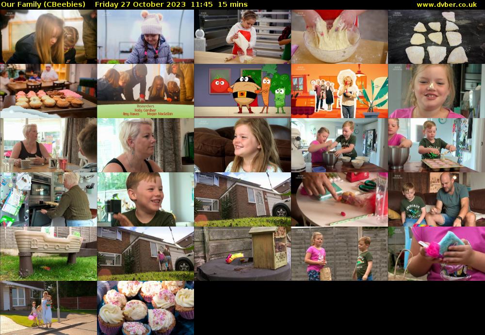 Our Family (CBeebies) Friday 27 October 2023 11:45 - 12:00
