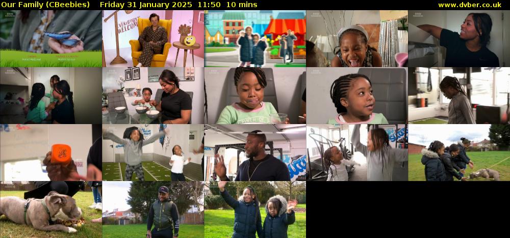 Our Family (CBeebies) Friday 31 January 2025 11:50 - 12:00