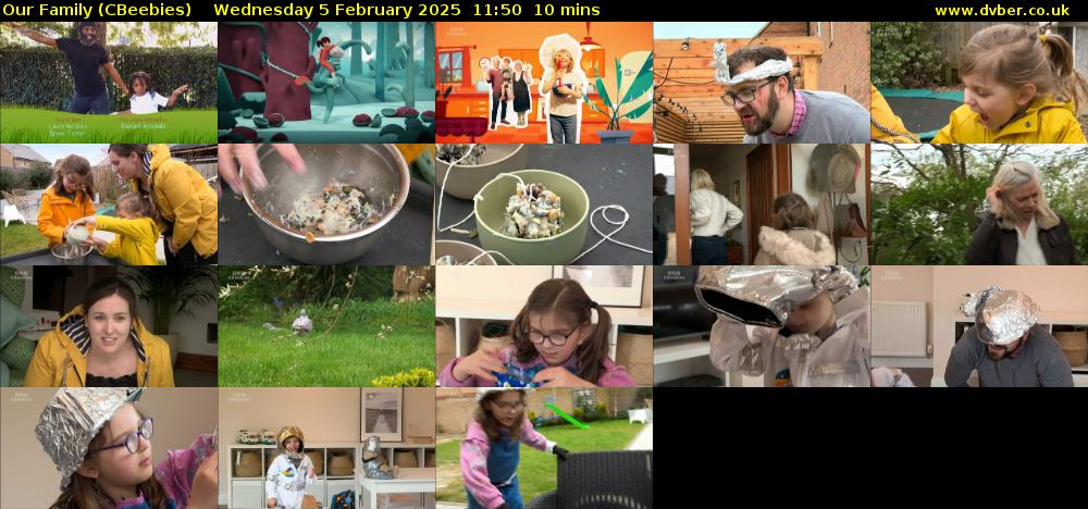 Our Family (CBeebies) Wednesday 5 February 2025 11:50 - 12:00